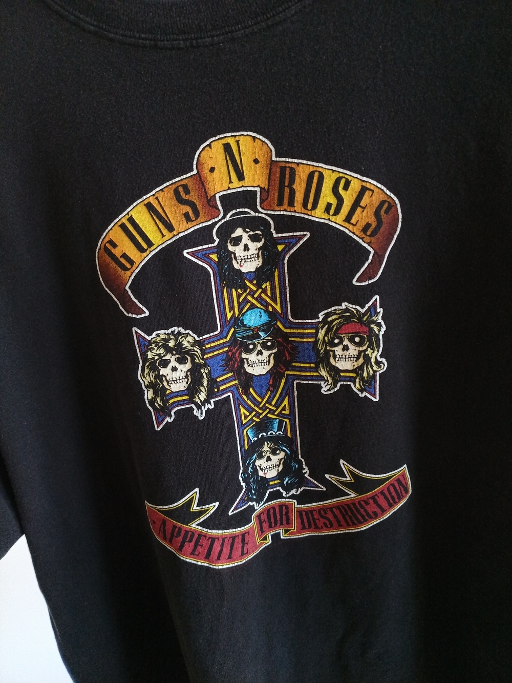 Vintage Guns N Roses Appetite For Destruction Band Tee Hanes XL Black Y2K